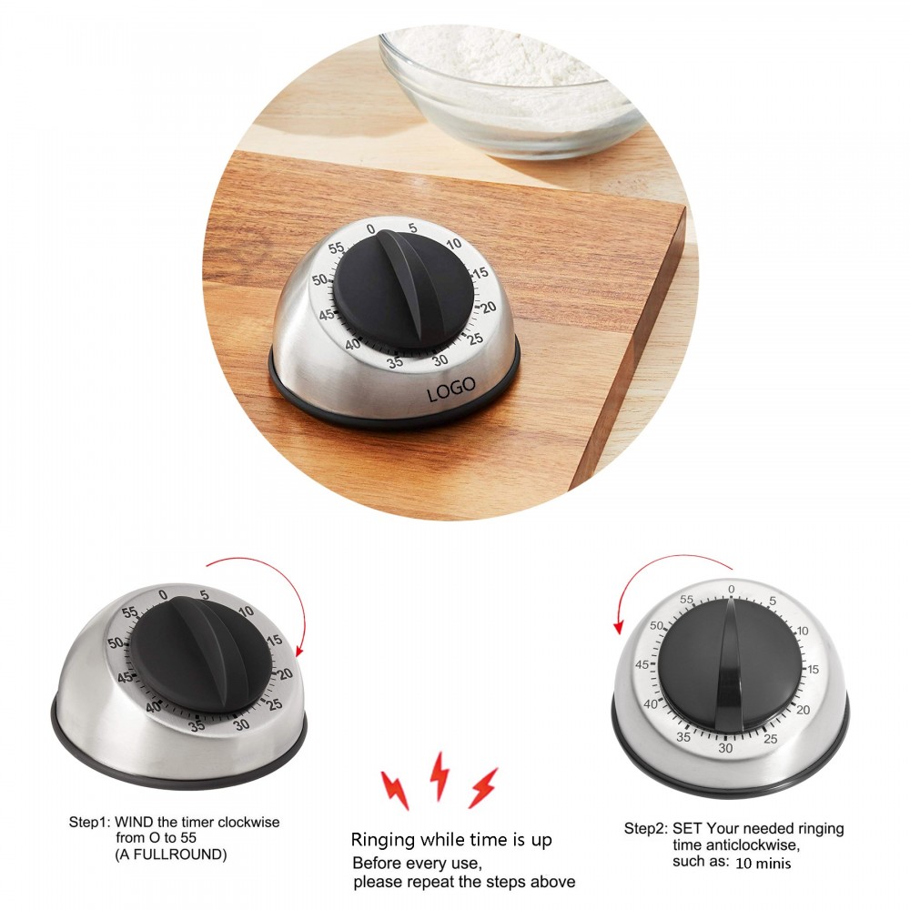 Custom Imprinted Classic Mechanical Countdown Timer with Alarm