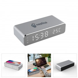 Digital Alarm Clock with Wireless Charging Custom Imprinted