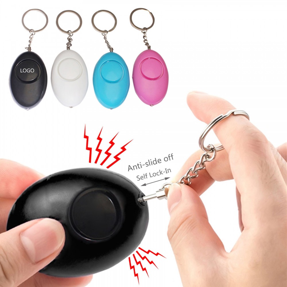 Branded Safety Alarm Keychain With Blinking Indicator Light