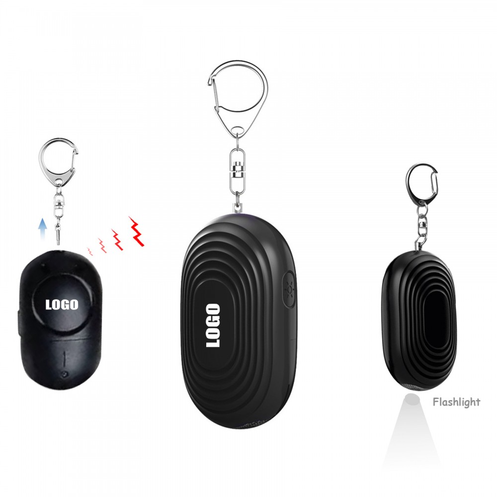 Oval Shaped Safety Alarm With Flashlight Logo Printed