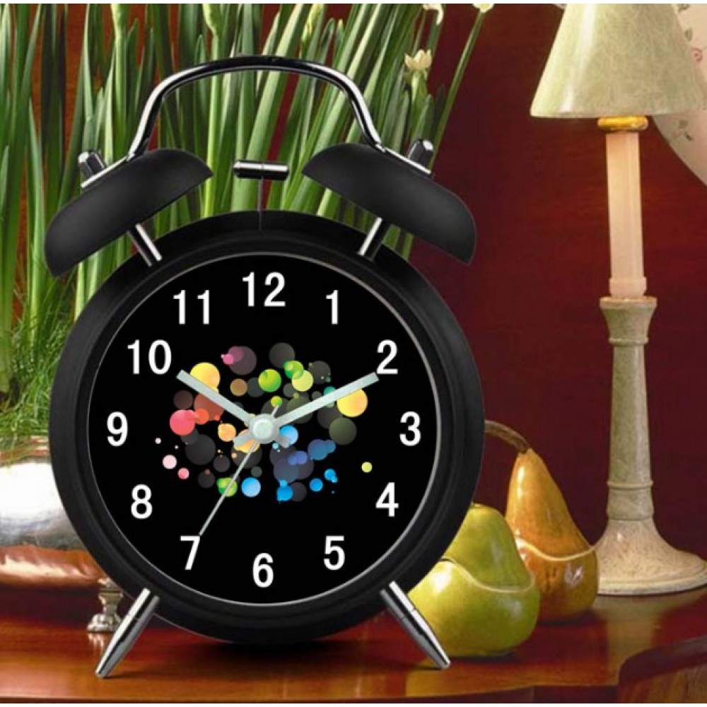 Custom Imprinted 4'' Double Bell Alarm Clock