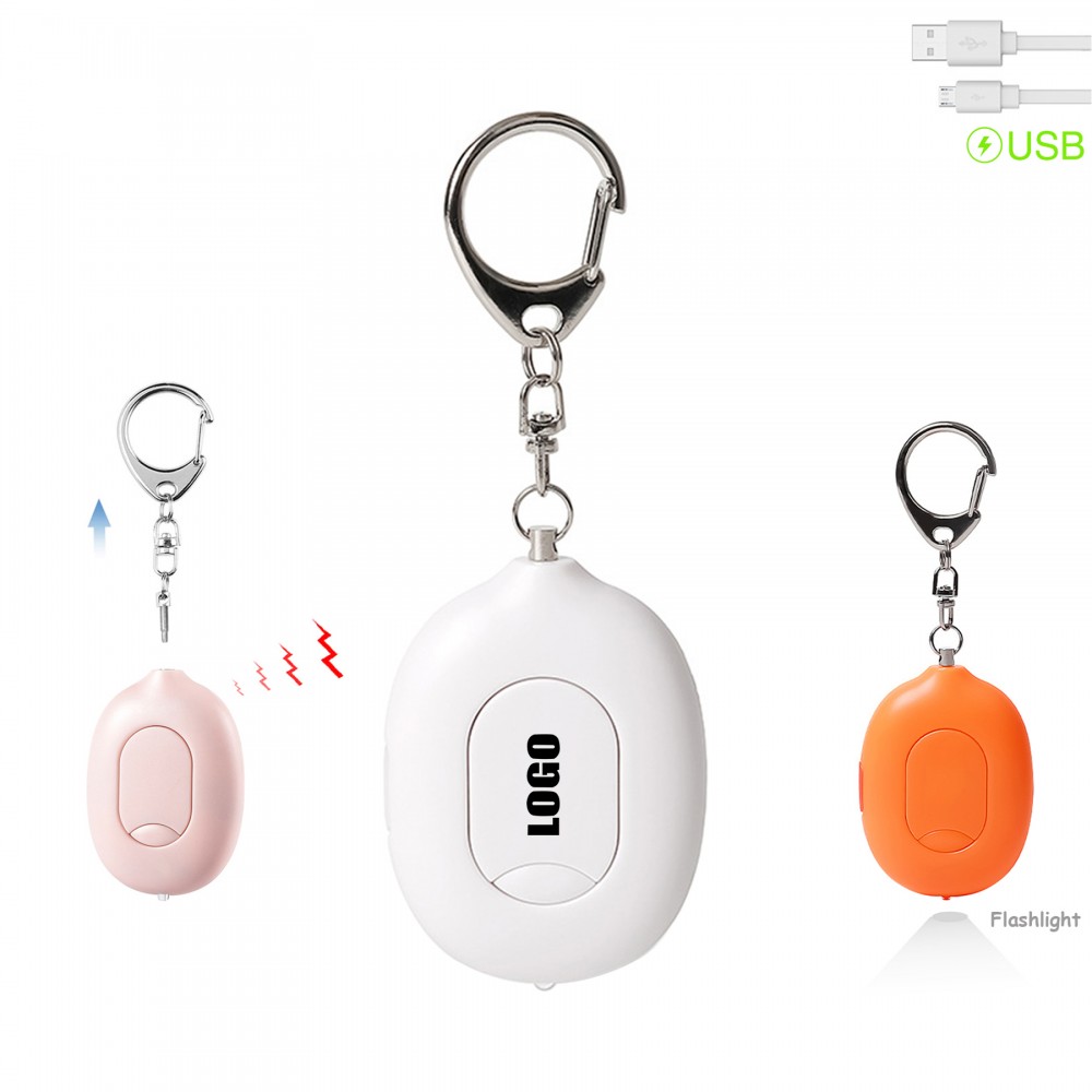 Logo Printed Rechargeable SOS Alarm With Flashlight Logo Printed Rechargeable SOS Alarm With Flashlight