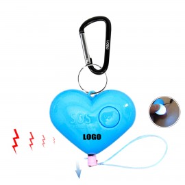 Logo Printed Heart Safety Alarm Keychain With LED Light And 120DB Panic Sound
