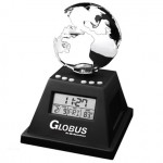 Custom Imprinted Solar Powered Moving Globe w/ Alarm Clock