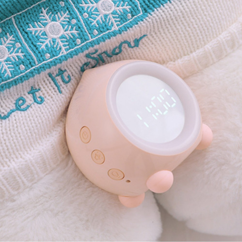 Alarm Clock Bedside Mains Powered for Girls Boys Bedroom with LED Wake Up Light Branded