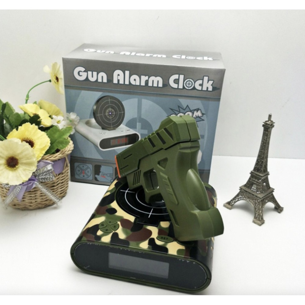 Target Alarm Clock with Gun Logo Printed Target Alarm Clock with Gun Logo Printed