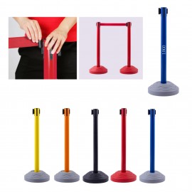 Branded Retractable Crowd Control Barrier with Red Safety Belt  Branded Retractable Crowd Control Barrier with Red Safety Belt