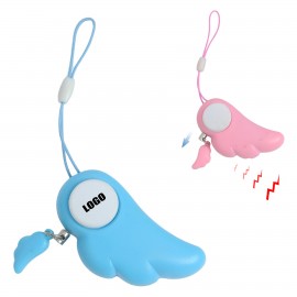 Wings Shaped Safety Alarm Keychain With LED Light Branded