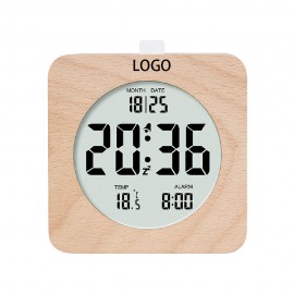 Simple Multifunctional LCD Solid Wood Clock Custom Imprinted  Simple Multifunctional LCD Solid Wood Clock Custom Imprinted