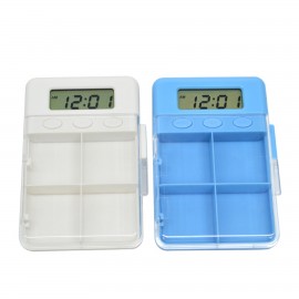 Custom Imprinted Electronic Pill Box with Alarm Timer w/4 Compartments  Custom Imprinted Electronic Pill Box with Alarm Timer w/4 Compartments