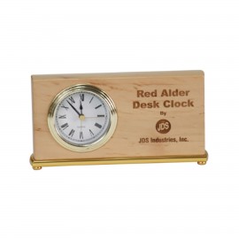 Custom Imprinted 7.5" x 4" Red Alder Horizontal Desk Clock