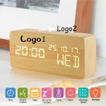 Wood Alarm LED Clock Branded