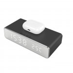 Branded 10W Fast Wireless Charger Digital Alarm Clock for Bedroom