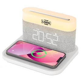 3" 1 Alarm Clock with Wireless Charging Logo Printed  3" 1 Alarm Clock with Wireless Charging Logo Printed