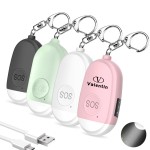 Rechargeable Personal Safety Alarm Keychain with Flashlight Custom Imprinted
