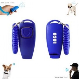 Custom Imprinted Whistle Pet Training Sound Clicker With Wrist Band