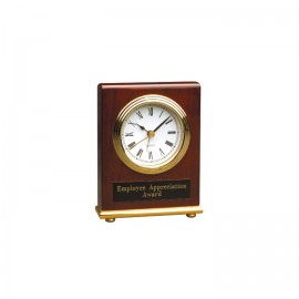 4.5" x 5" Rosewood Piano Finish Clock Custom Etched  4.5" x 5" Rosewood Piano Finish Clock Custom Etched