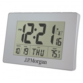 Custom Etched Clock - Radio Controlled Atomic LCD Wall or Desk Alarm Clock