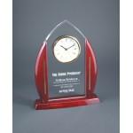 5.75" Crystal Clock with Black Base Custom Etched