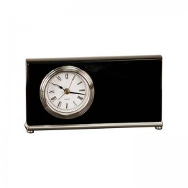 Logo Imprinted 4" x 7.5" Black Piano Finish Clock  Logo Imprinted 4" x 7.5" Black Piano Finish Clock