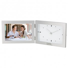 Laser-etched Antimo Clock & Photo Frame