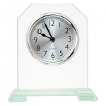 6.25" Clipped Corner Arch Glass Clock Laser-etched