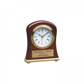 Laser-etched 4.5" x 5" Bell Shaped Rosewood Piano Finish Clock  Laser-etched 4.5" x 5" Bell Shaped Rosewood Piano Finish Clock