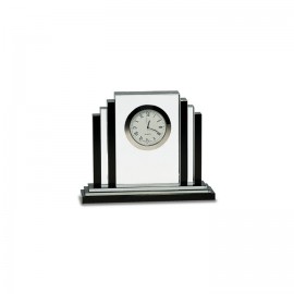 Custom Etched 6" Crystal Clock with Black Trim