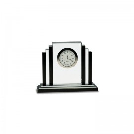 Custom Etched 6" Crystal Clock with Black Trim  Custom Etched 6" Crystal Clock with Black Trim