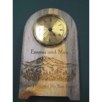 6" x 9" - Hardwood Clocks - Desk or Mantle - Laser Engraved - USA-Made Custom Etched