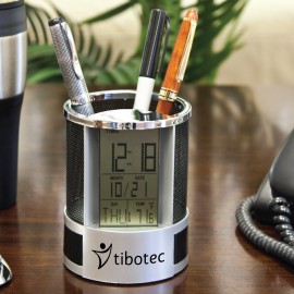 Custom Etched Georgetown - Desk Caddy with Weather-Station