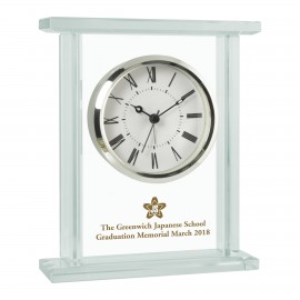 Upright Glass Desk Alarm Clock Custom Etched  Upright Glass Desk Alarm Clock Custom Etched