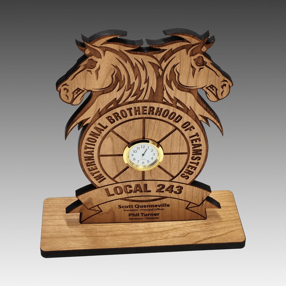 Custom Etched Custom Wood Desk Sign or Clock - SSX01