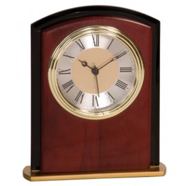Custom Etched 6.5" - Mahogany Finish Square Arch Clock