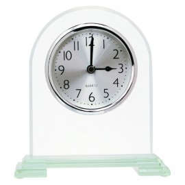 Laser-etched 6.25" Arch Glass Clock