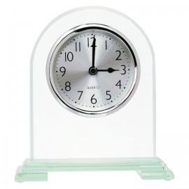 Laser-etched 6.25" Arch Glass Clock  Laser-etched 6.25" Arch Glass Clock