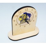Custom Etched 5" x 8" - Hardwood Clocks - Desk - Color Printed - USA-Made