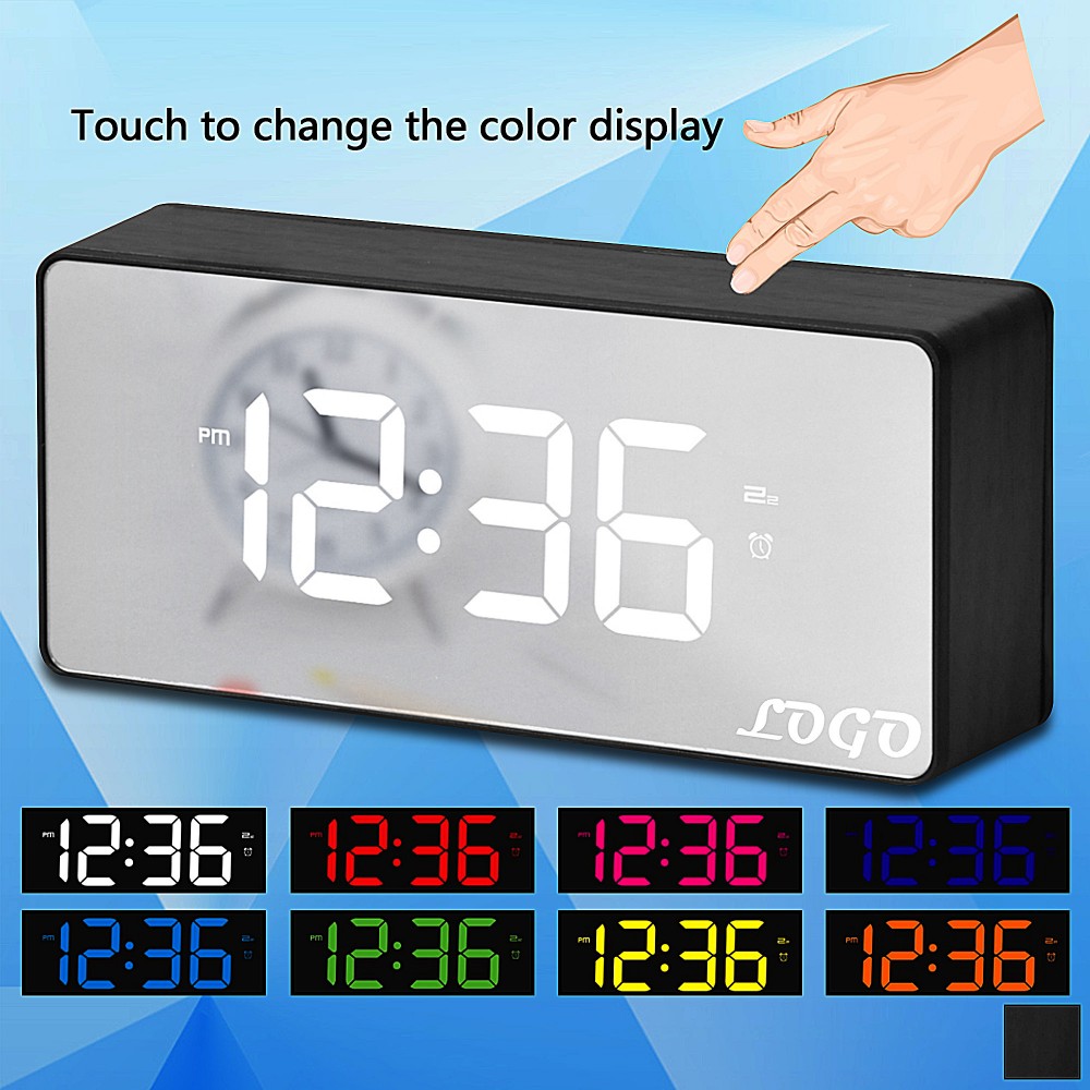 Colorful Digital Desk Clock Custom Imprinted