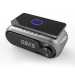 Branded Wireless Charging Alarm Clock Radio with Bluetooth Speaker Bedside Digital Alarm Clock