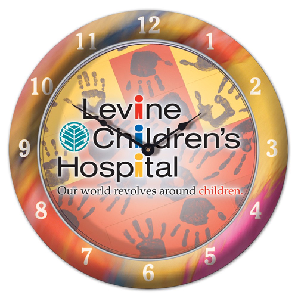 Full Color Case & Dial Wall Clock (10 3/4" Diameter) Logo Printed Full Color Case & Dial Wall Clock (10 3/4" Diameter) Logo Printed