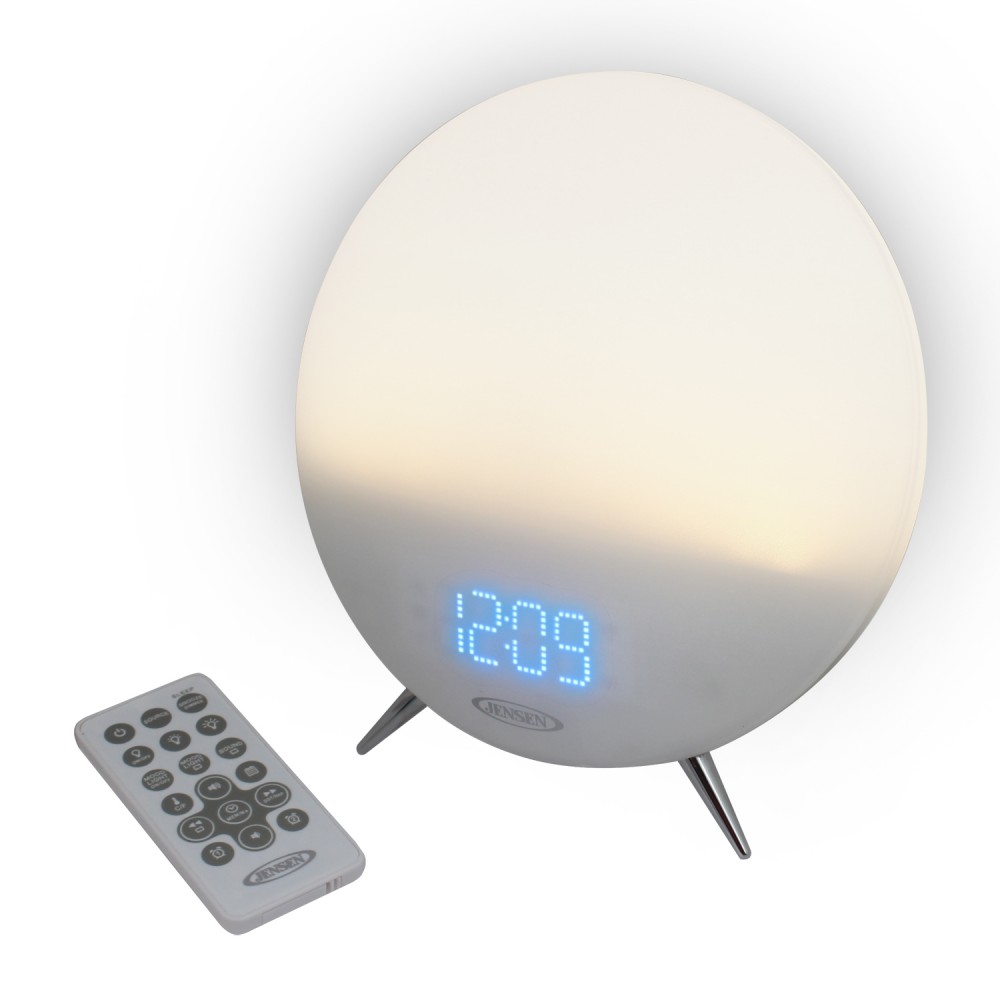 Jensen Mood Lamp Dual Alarm Clock Radio Logo Printed