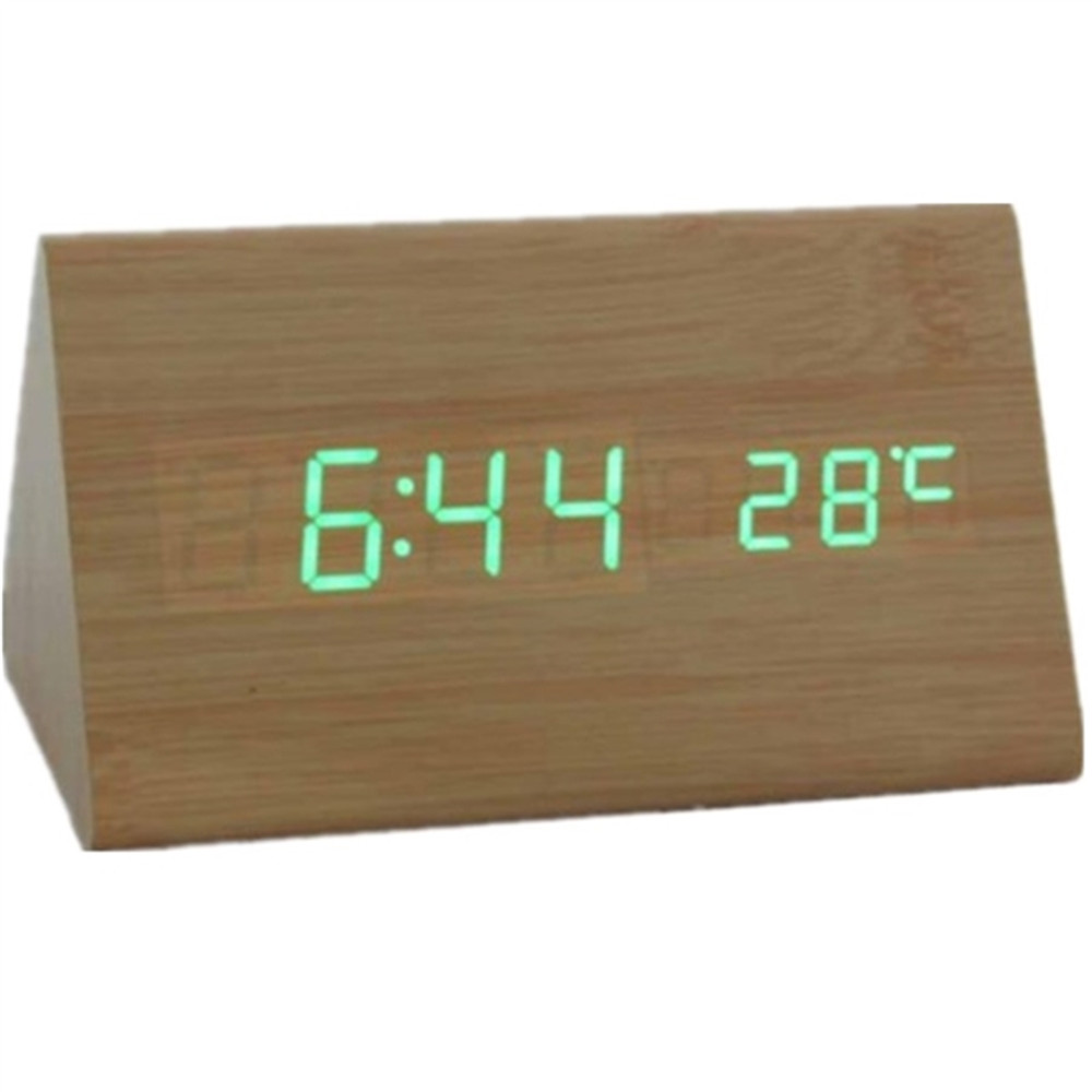Wooden LED Table Clock Logo Printed