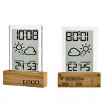 Branded Wood-Like Base Alarm Clock Temperature And Humidity
