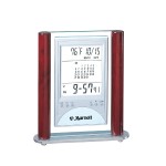Branded Digital Desktop Alarm Clock w/ 2 Burgundy Side Bars (Monthly Calendar)