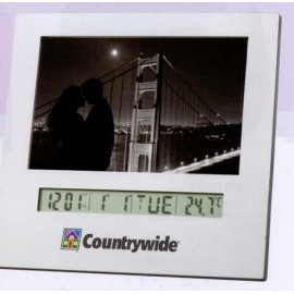 Photo Frame w/Clock (4"x6" Photo) Logo Printed