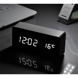 Modern Rectangle LED Clock Logo Printed