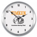 14" Aluminum Metal Wall Clock Logo Printed