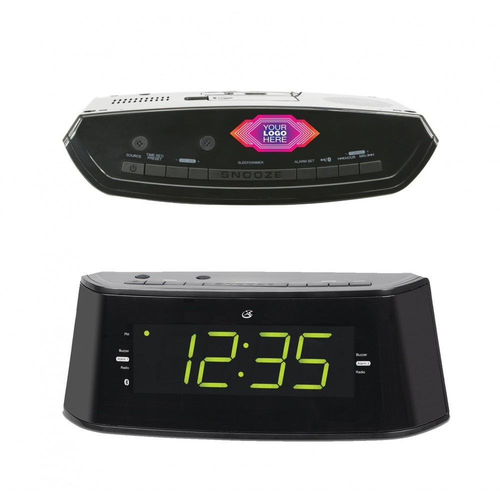 GPX Bluetooth Dual Alarm Clock Radio with Voice Assistance Branded