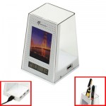 Stationary Bin with Built-In 5 Port USB Hub/ Alarm Clock/ Photo Slot/ Light Logo Printed