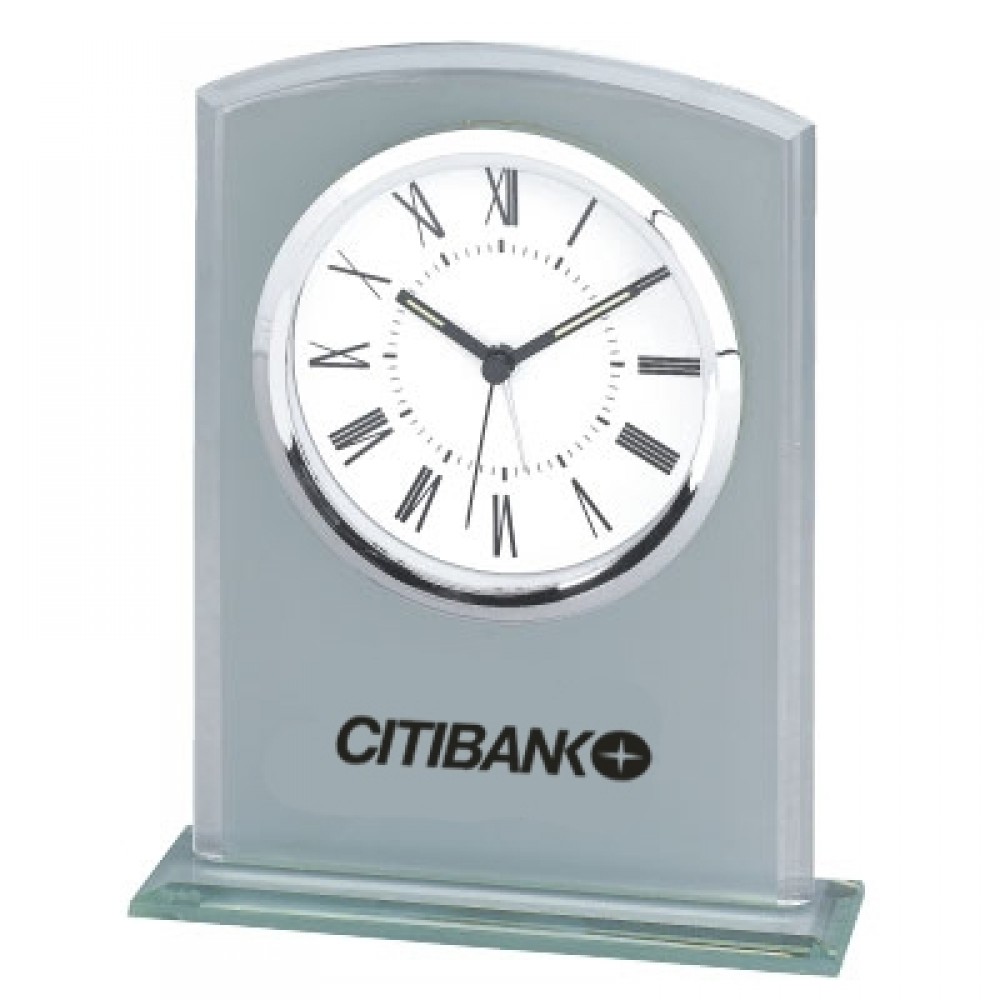 Logo Printed Frosted Glass Alarm Clock Logo Printed Frosted Glass Alarm Clock